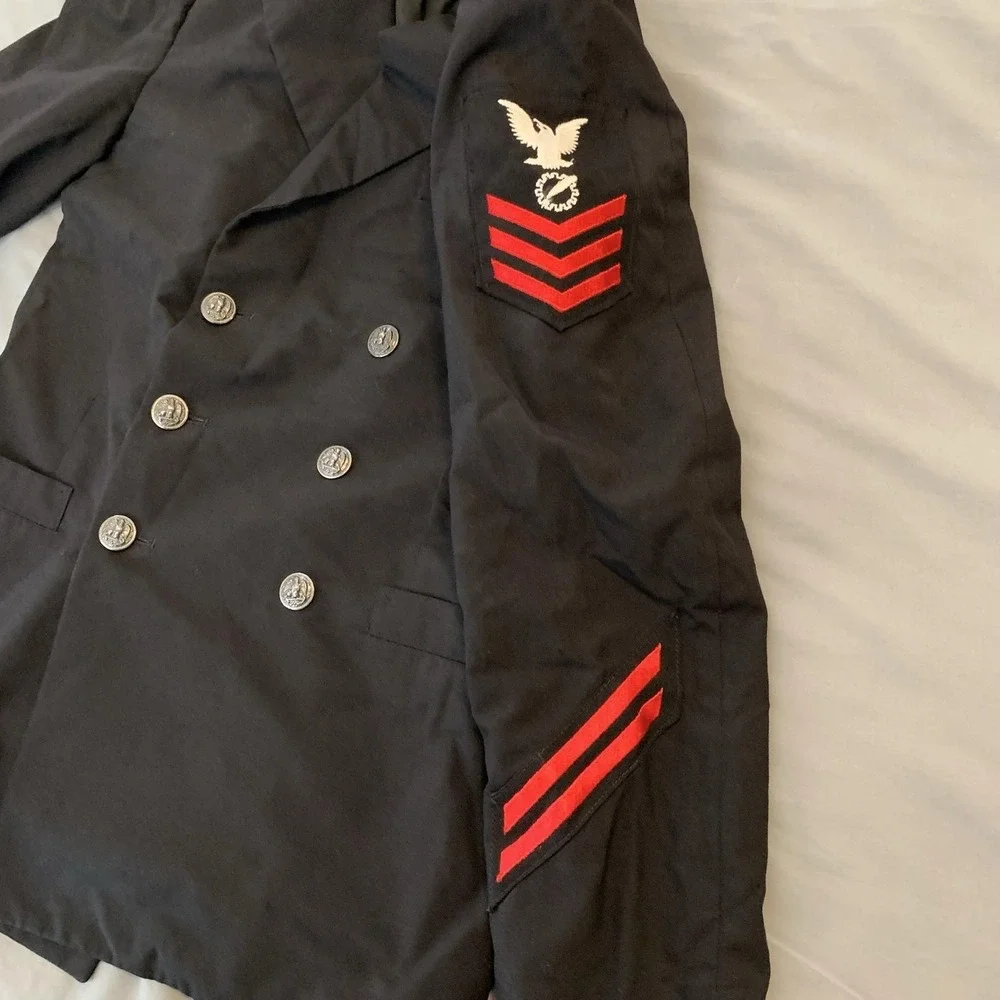 Vintage South Jersey Clothing Co Suit Jacket Mens Small Black Navy Dress Uniform